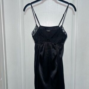 La Perla Black Satin Chemise with Lace